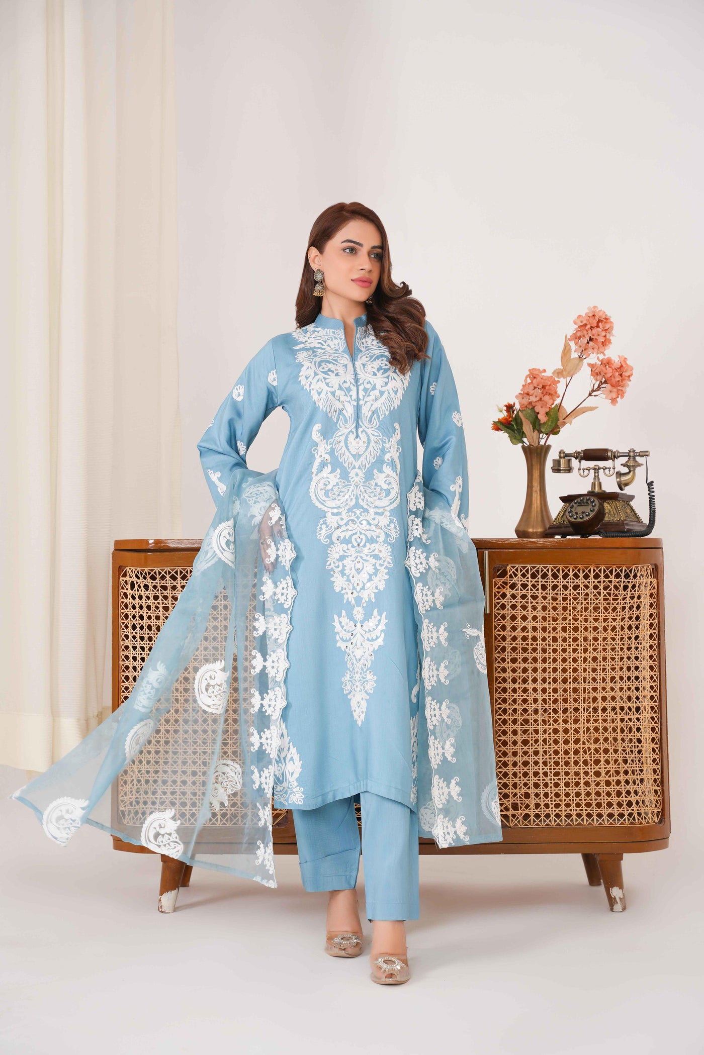 ZYLA 3PC - Embroidered  Luxe Pret