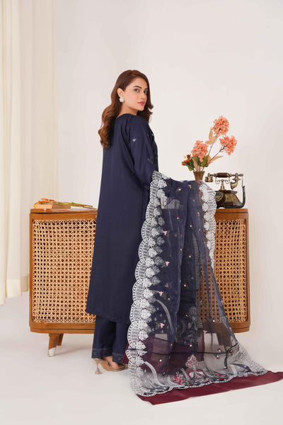 Naushad 3PC - Embroidered Luxe Pret