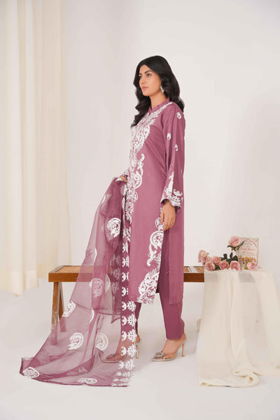 DUSTY ROSE 3PC - Ari Embroidered Pret