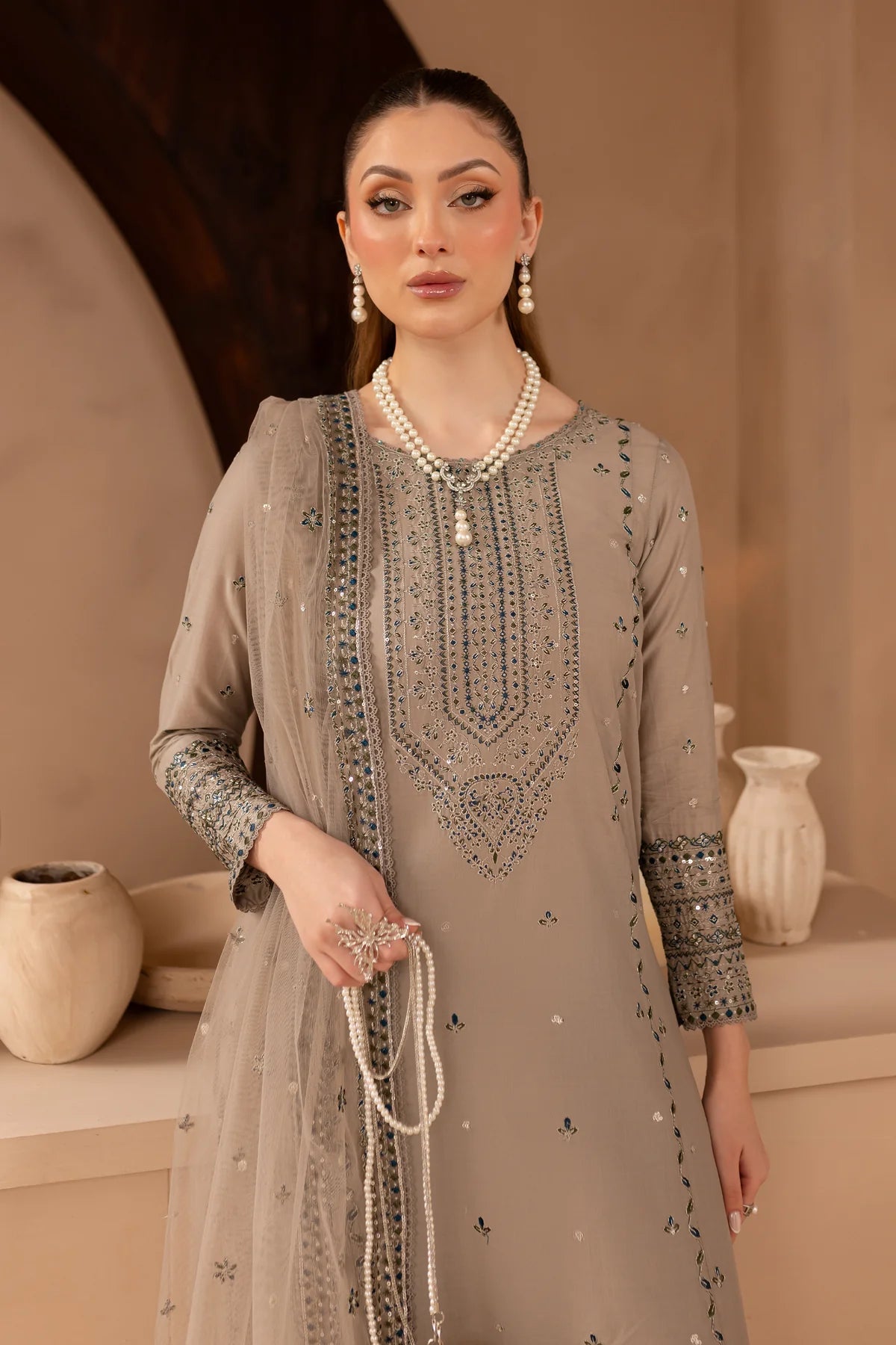 Zaria 3Pc - Embroidered Lawn Dress